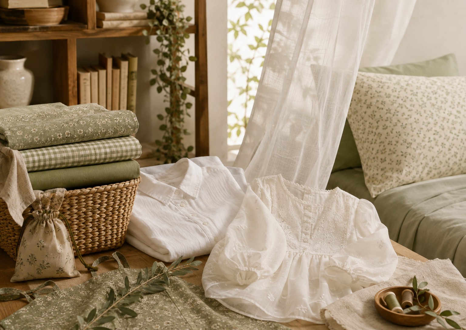 Tecidos aplicados em vestuário, cortina e roupas de cama